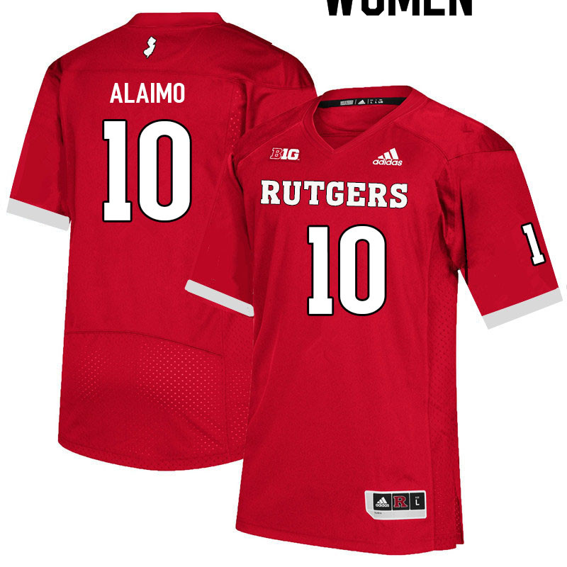 Women #10 Matt Alaimo Rutgers Scarlet Knights College Football Jerseys Sale-Scarlet - Click Image to Close